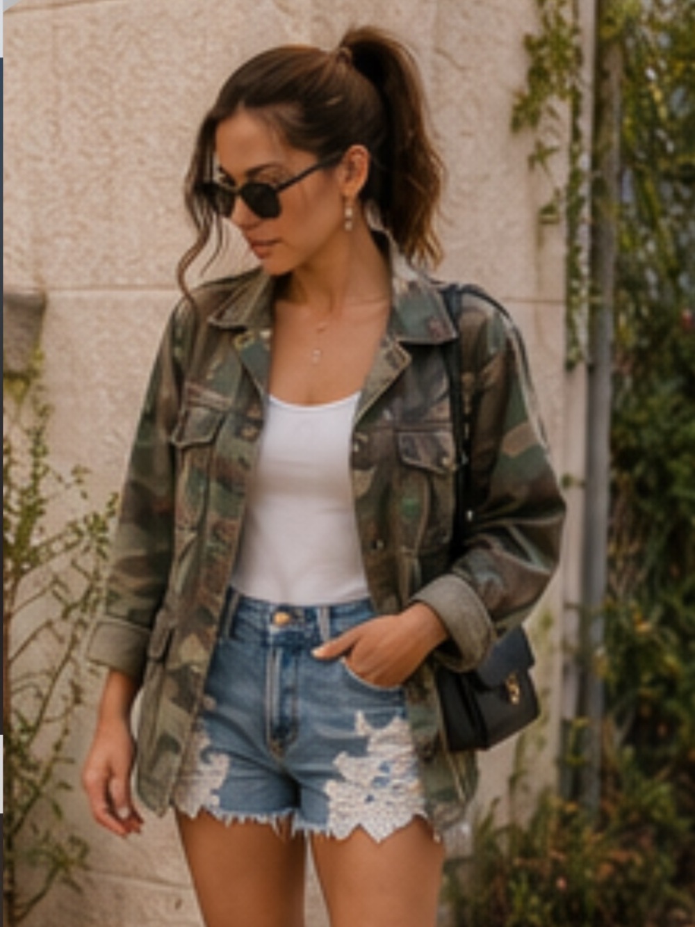 Vintage Military army Camo Jacket. Sz Medium (E1)